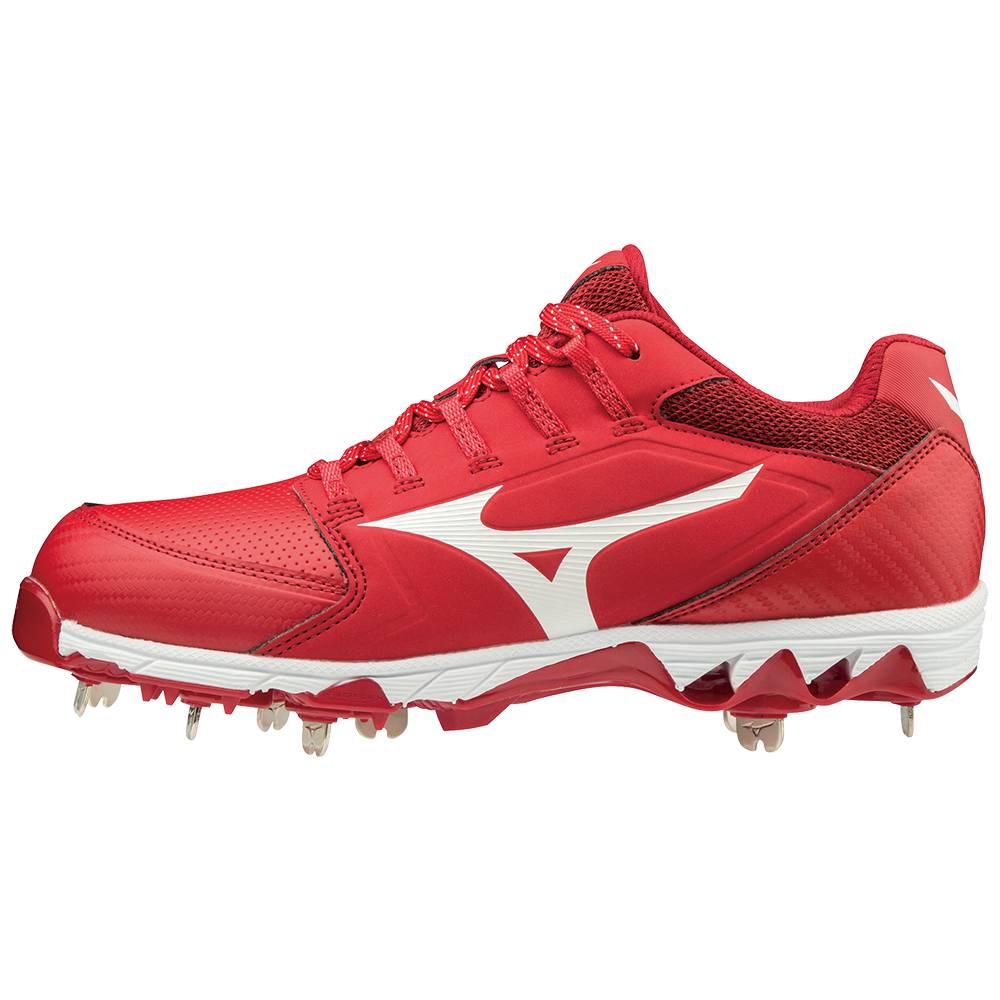 Damske Softball Obuv Mizuno 9-Spike Swift 6 Nizke Metal Červené/Biele Vypredaj MBCY14350